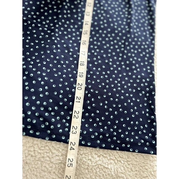 Banana Republic Womens Navy/Teal Print Sleeveless Mock Neck Blouse Top Size XS - Picture 7 of 7